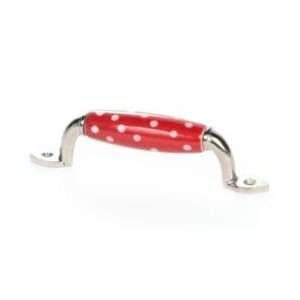 Χερούλι κόκκινο λευκό πουα  Μήκος 15cm (12,8cm)